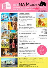 Programme du festival Cinéma M'août • 24-27 août 2019